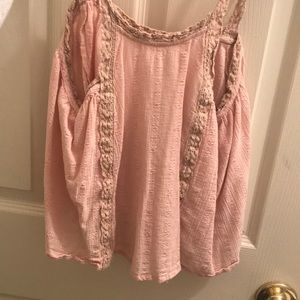 Pink cropped tank top